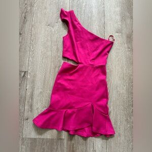 Girl Miss Behave one Shoulder Pink Dress Size 10
